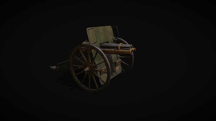 Hotchkiss Revolving Cannon 3D Model