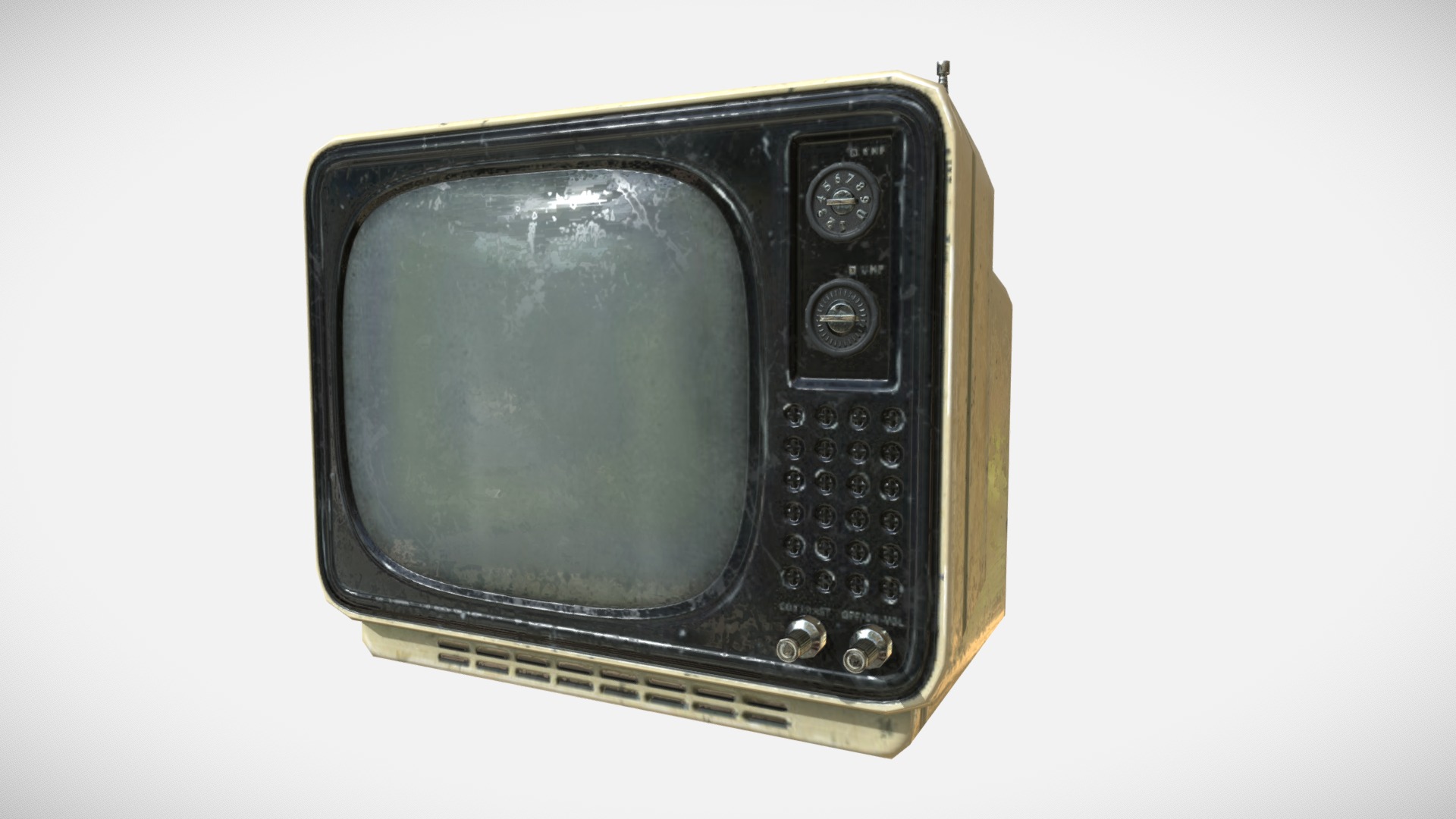 3D model Vintage TV - This is a 3D model of the Vintage TV. The 3D model is about a small old television.