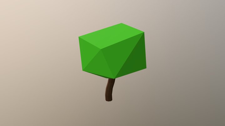 Small Low Poly Bush 3D Model