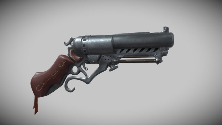 Steampunk Pistol 3D Model