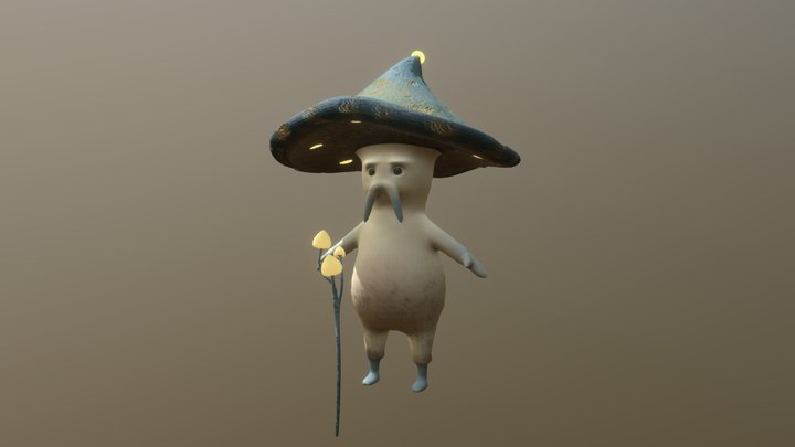 Willi the Mushroom Wizard 3D Model