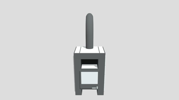 3D Stoves Furnace with fire lowpoly 3D Model