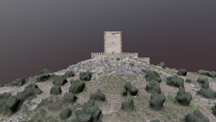 Castillo de Anzur reconstrucción de sus murallas 3D Model