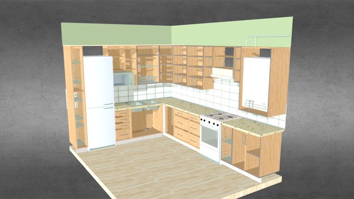 кухня 3630х2700 (2) открытая 3D Model