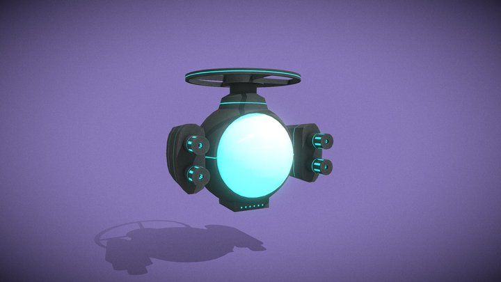 Security Drone (Low Poly) 3D Model