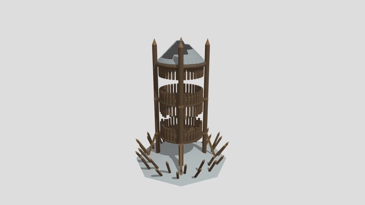 Wooden Towers 3D Model