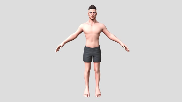 Stylized Male Base mesh - Game-ready Character 3D Model