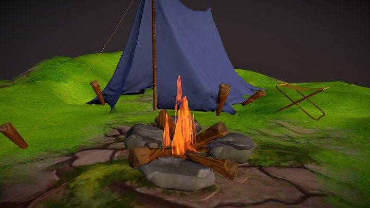 Glade at sunset 3D Model