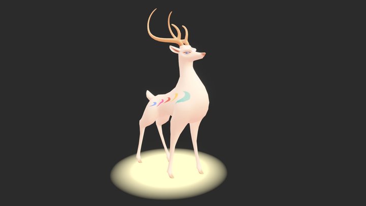 Nine Coloured Deer 3D Model