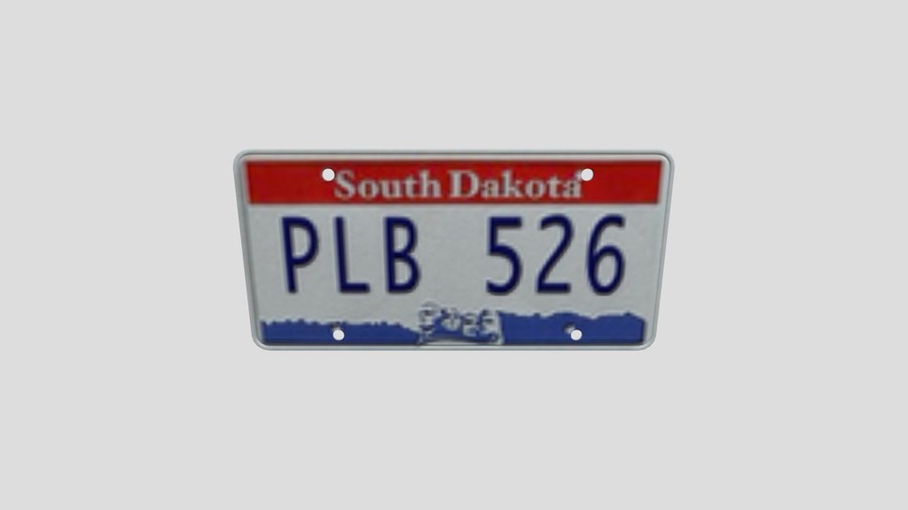 South Dakota Licence Plate Pl
