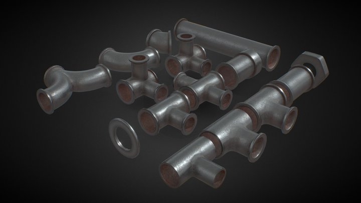 Pipe Pieces 3D Model