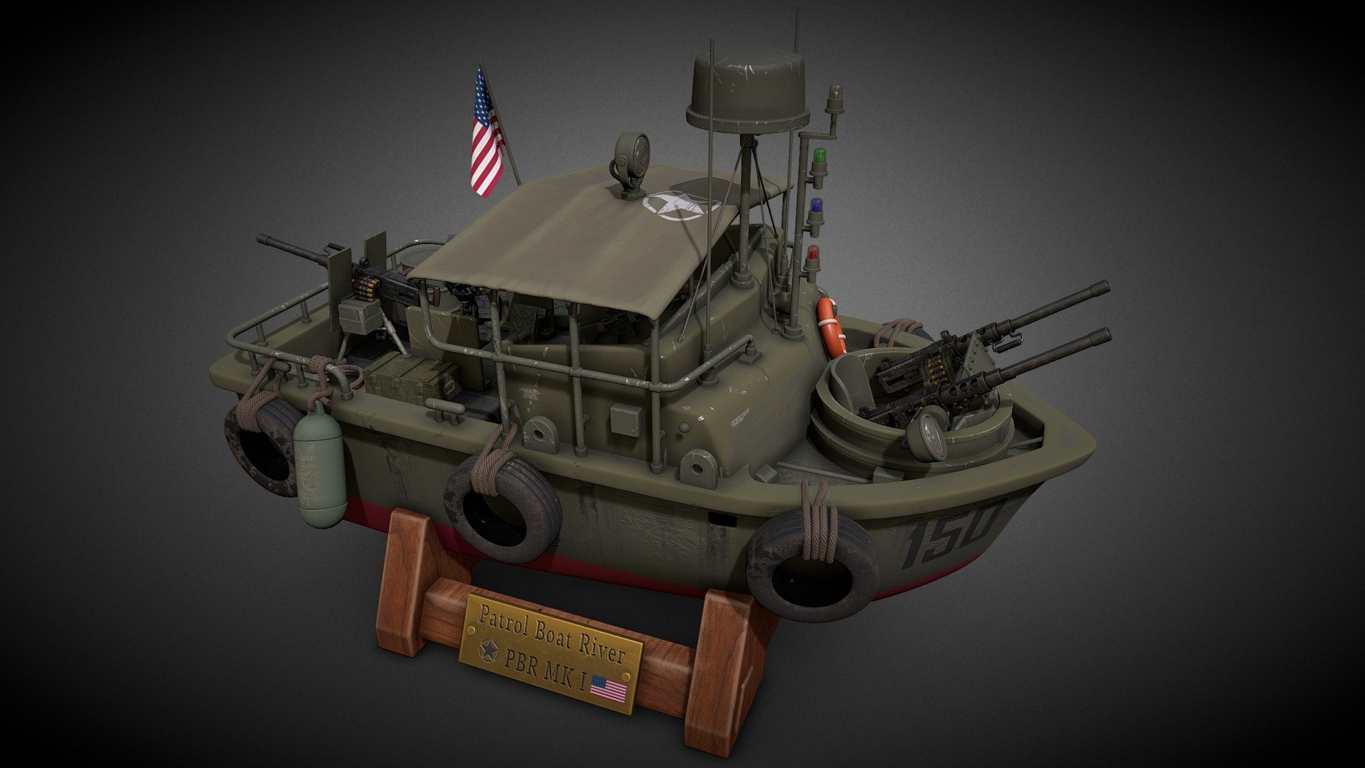 PBR MK1 patrol-boat_river vietnam-war toy/style - 3D model by ...