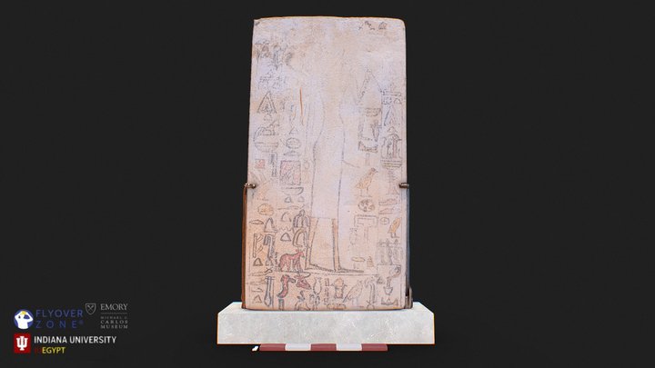 3D rendering of Funerary Stele with Letter To the Dead