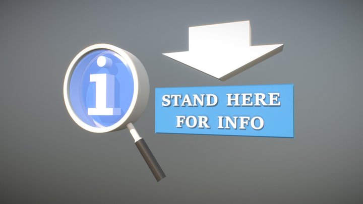 3D Information Sign 3D Model