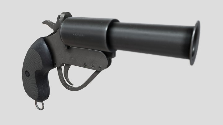 WW2 British Flare Gun texture 3D Model