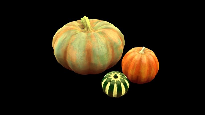 Handpainted Pumpkins 3D Model
