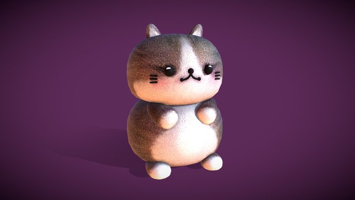 Cute Chubby Cat 3D Model