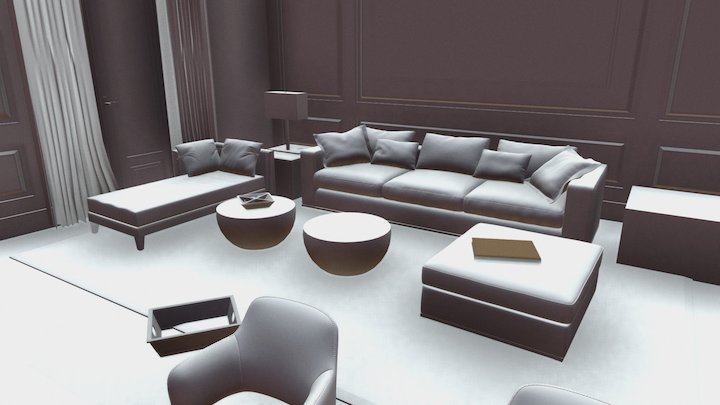 Salón Tipo 1 - Versión 01 3D Model