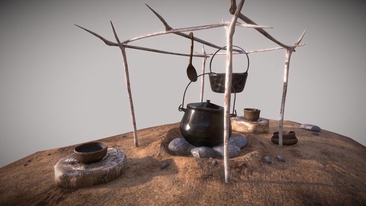 Native American "Kitchen Fire" 3D Model
