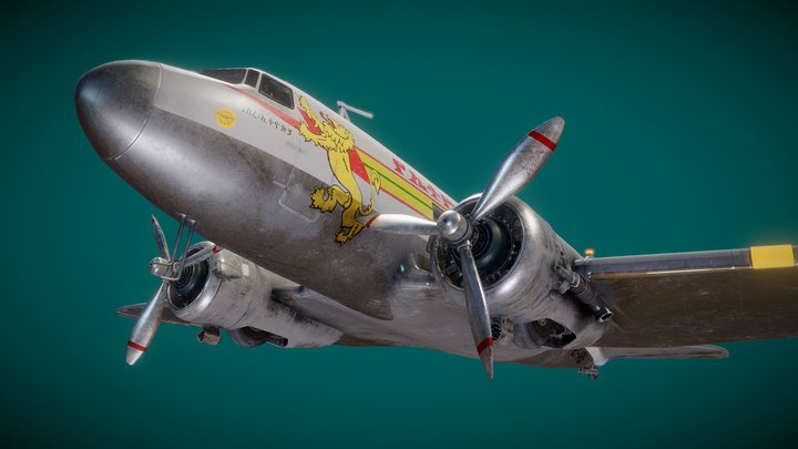 Ethiopian Airline Douglas C-47B-5-DK (DC-3) 3D Model