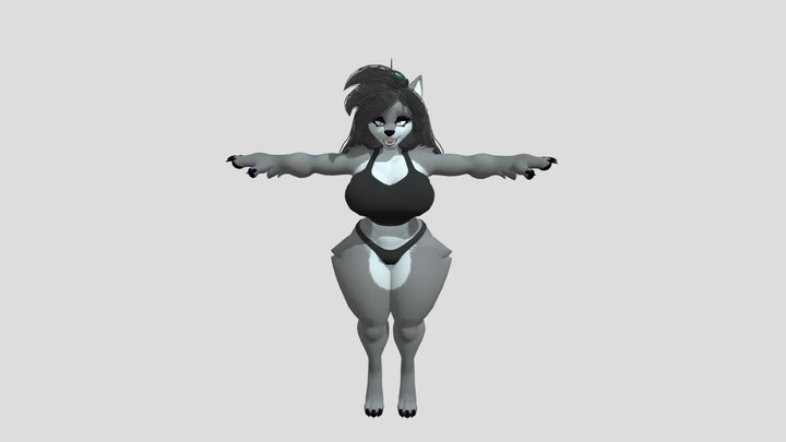 The_wolf__rig_blender_womens_version 3D Model
