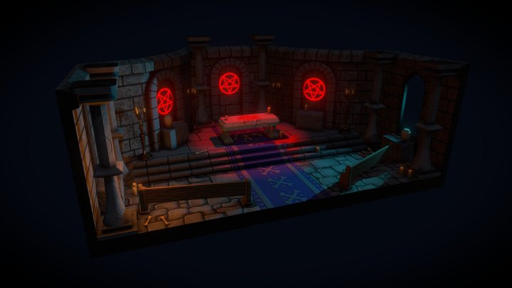 Sacrificial Altar in Crypt 3D Model
