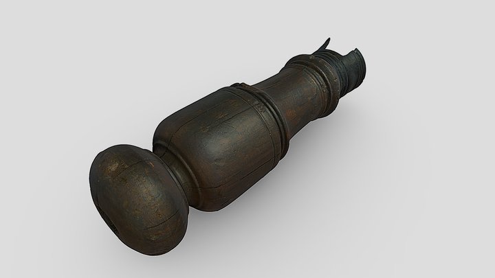 Heft van hout / Wooden handle 3D Model