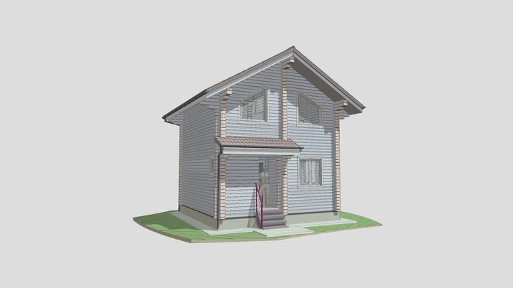 Дом деревянный 3D Model