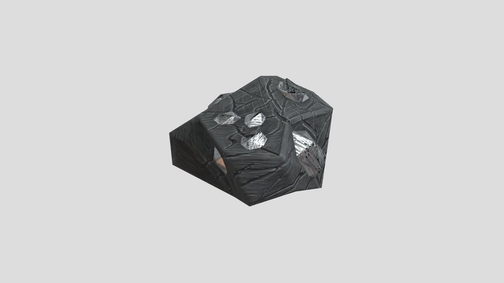 Stylized Silver Ore - Game Ready
