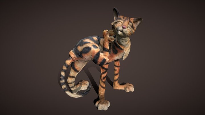 A Breed Apart Striped Cat "Rascal" Figurine 3D Model
