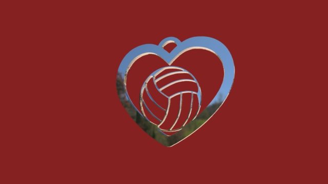 Heart with Volleyball Pendant (empty) 3D Model