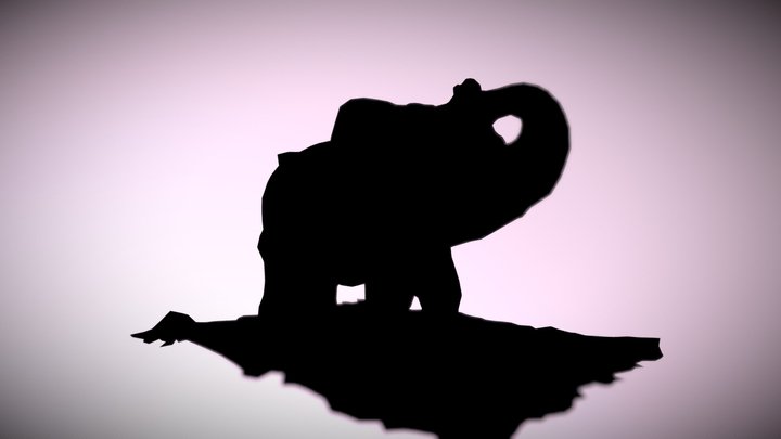 Sacanned Toy Elephant 3D Model