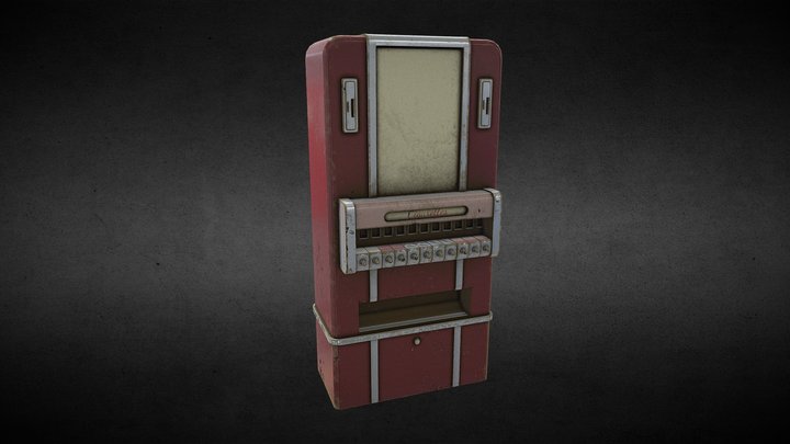 Dirty Vintage Cigarette Machine 3D Model