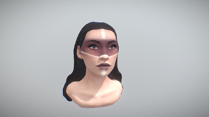 Bust of girl with makeup