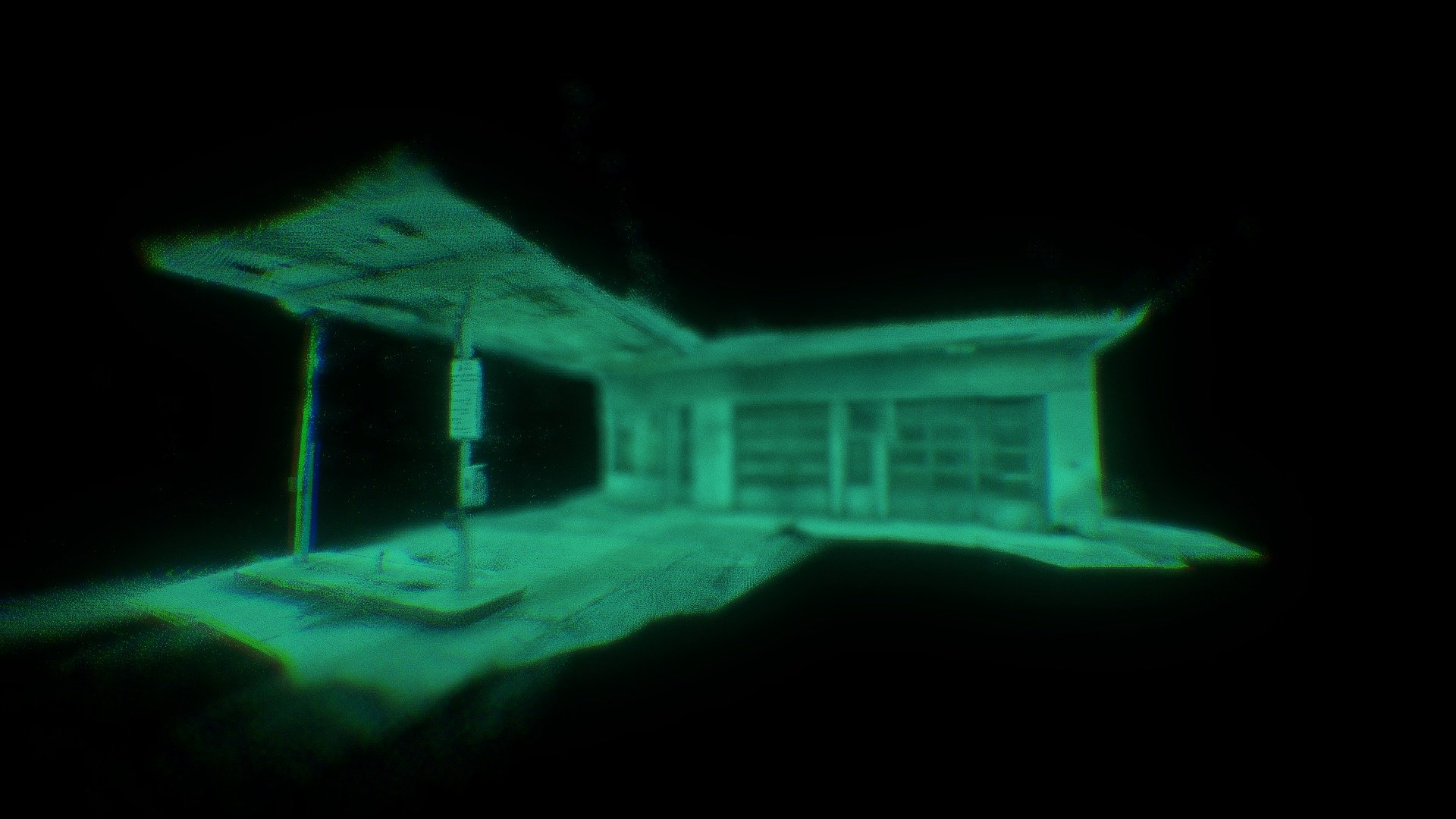 Abandoned Gas Station - Lidar Point Cloud Test