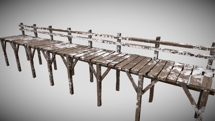 Snowy bridge 3D Model