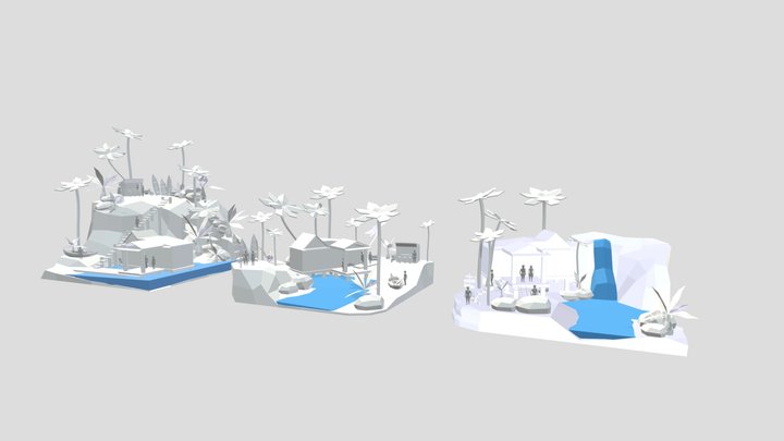 By the Ocean - Diorama and house blockout 3D Model