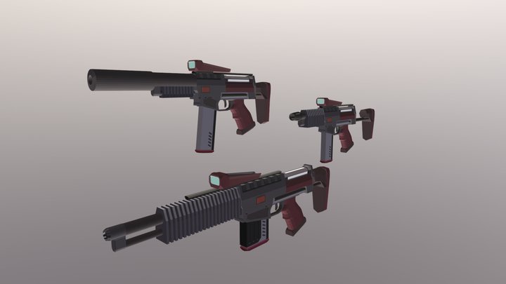SheyTek RFR357 Plasma weapon family 3D Model