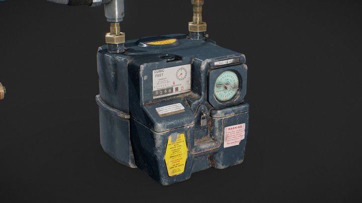 Coin-Operated Gas Meter Low Poly 3D Model