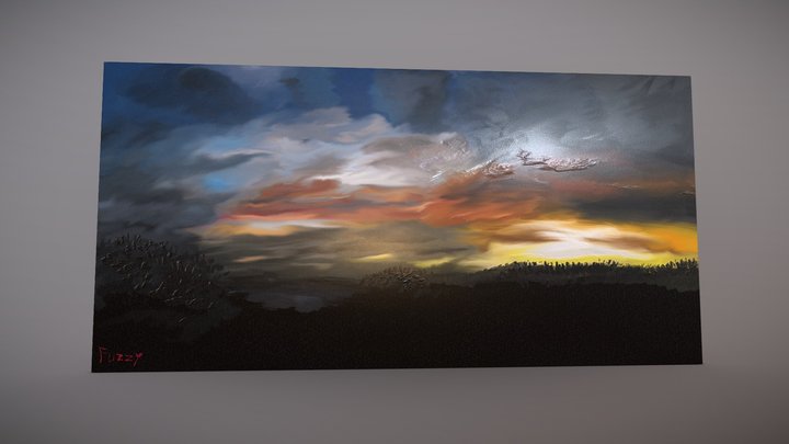 Dusk oil painting by Princess Fuzzy 3D Model