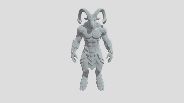 Akerbeltz, macho cabrío mitología vasca 3D Model
