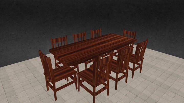 Dinning_Table_Set 3D Model