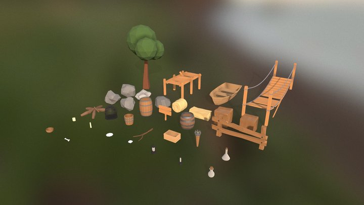 Medieval Game Pack - lowpoly game/render assets 3D Model