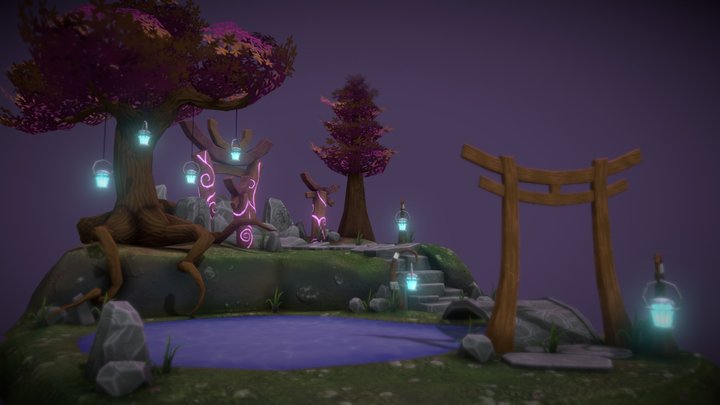 World of Warcraft Moonwell Diorama 3D Model