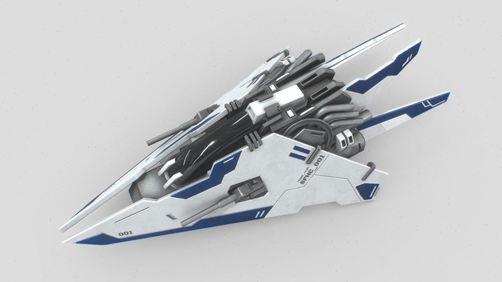 Scifi Hovercraft 3D Model