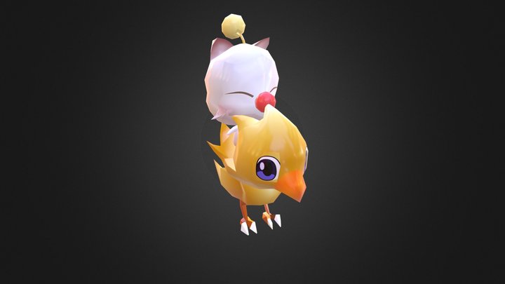 莫古力骑着陆行鸟 3D Model