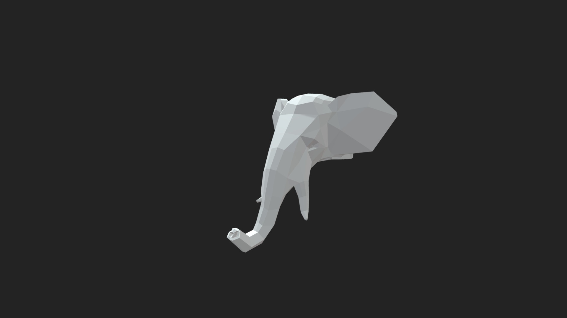 3D model elephant - This is a 3D model of the elephant. The 3D model is about a white paper origami bird.