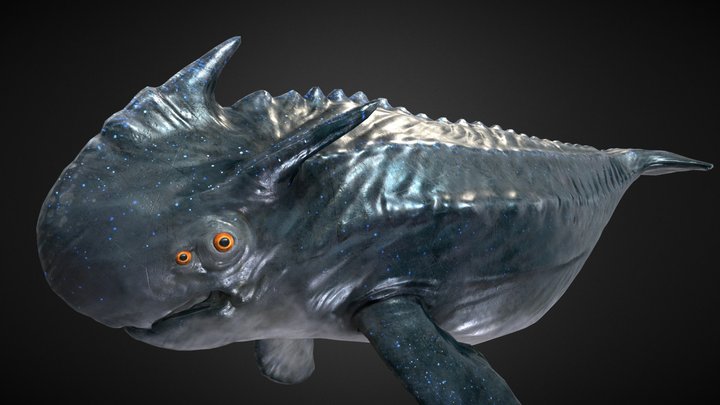 Alien Fantasy Ocean Creature - Tri Whale 3D Model