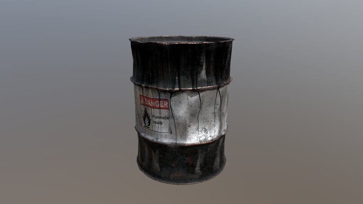 Old oil barrels 3D Model