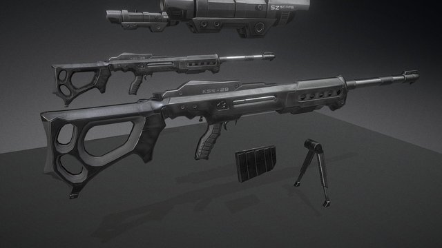 KSR-28 Sniper Rifle (Retexurted) – Modello 3D gratuito STL
